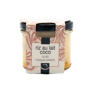 Riz au lait de coco et coulis de mangue passion