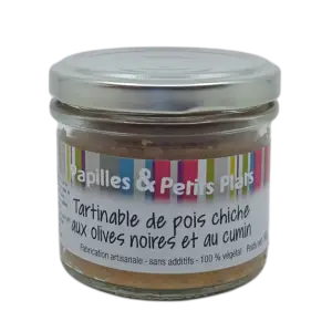 Tartinable aux olives noires, pois chiches et cumin