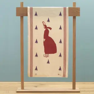 Torchon imprimé bigoudène prune