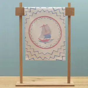 Torchon jacquard tissé barque cudennec